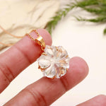 Load image into Gallery viewer, Amazing Carved Natural Crystal Flower Pendant, Goddess Energy Crystal Necklace For Her, 19 mm Crystal Quartz Flower, Birthday Gift For Women