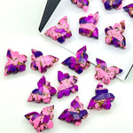 Load image into Gallery viewer, Amazing Pink & Purple Mohave Copper Turquoise Butterfly Beads, Faceted Butterfly Gemstone, Purple Oyster Turquoise Carving Beads 14x10 MM