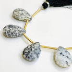 Load image into Gallery viewer, 1,2,3,4,5,6 pcs 100% Natural Dendrite Opal Pear Shape Carved Gemstone, Pear Shape Carving, Carved Gemstone For Jewellery 17.8X12 mm