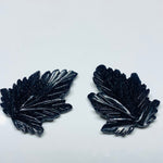 Load image into Gallery viewer, 1 piece Black Sunstone Carved Leaf Shape Gemstone,Black Sunstone Carved, Loose Gemstone, Natural Gemstone For Jewllery 41X33 mm