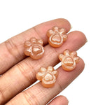 Load image into Gallery viewer, Natural Peach Moonstone Dog Paw Carving, AAA+ Quality Gemstone Paw Carving, 13 MM Little Paw Charm, Gift For Dog Lover, Dog Pendant For Gift