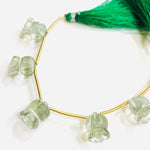 Load image into Gallery viewer, 6 pcs strand 100% Natural Green Amethyst Fancy Shape Carved Gemstone, Loose Gemstone, Gemstone For Jewellery, Carved Gemstone 13X11.5 mm