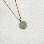 Load image into Gallery viewer, Natural Carved Aquamarine Flower Pendant, Carved Aqua Flower Necklace For Her, 19mm Flower, Soothing Stone Necklace for Her Healing Necklace