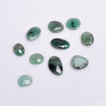Load image into Gallery viewer, 2 pcs A-one Quality Emerald freeform Rosecut, faceted rosecut, gemstone for jewelry, jewelry making rosecut 5X7 6X10 mm