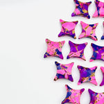 Load image into Gallery viewer, Unique Purple & Pink Turquoise Ninja Star Shape Beads, Carving Beads, Mohave Turquoise Gemstone Beads, 11X15 MM Jewelry Making Charms Beads