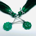 Load image into Gallery viewer, AAA Quality 2 Pcs strand 100% Natural Green Onyx Fancy Shape Carved Gemstone, Fancy Shape Carving, Carved Gemstone For Jewellery 12mm
