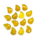 Load image into Gallery viewer, Yellow Chalcedony Leaf Shape Beads, Hand Carved Leaf Shape Briolette's, Faceted Fancy Carvings for Jewelry Making, 11X15 MM, Wholesale Beads