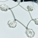 Load image into Gallery viewer, 5 Pcs AAA Crystal Quartz Flower Beads: Carved Gemstone Strand, 14mm
