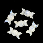 Load image into Gallery viewer, Natural Rainbow Moonstone Triple Moon Shape Beads, AAA Moonstone Hand Carved Triple Moon Stone, Jewelry Making Candy Shape Stone, 22 MM