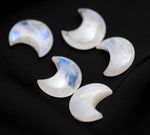 Load image into Gallery viewer, Natural Rainbow Moonstone Cresent Moon Shape Beads, Flashy Moonstone Half Moon Briolette's, Jewelry Making Carved Smooth Gemstones, 18 MM