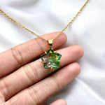 Load image into Gallery viewer, AAA Green Fluorite Flower Pendant, Hand Carved Fluorite Flower Necklace For Her, 14 mm Flower, Birthday Gift For Women, Bridesmaid Gifts