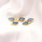 Load image into Gallery viewer, Blue Opal Leaf Shape Pendant 15mm, 925 Sterling Silver Gold Plated Charms For Jewelry