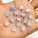 Load image into Gallery viewer, Natural Blue Lace Agate Faceted Star Shape Briolette, Hand Carved Star Shape Gemstone Charms For Jewlery, Lace Agate Star Beads, 10 MM