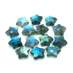 Load image into Gallery viewer, Blue Flashy Labradorite Star Shape Beads, Natural Labradorite Star Shape Briolettes, Faceted Labradorite Star Charms, 12 MM, Loose Gemstones