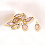 Load image into Gallery viewer, Natural Ametrine Leaf Shape Pendant 15mm, 925 Sterling Silver Gold Plated Charms For DIY Jewelry