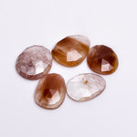 Load image into Gallery viewer, 2,10,20,25,50 pcs A-one quality copper rutile quartz freeform Rosecut, faceted rosecut, gemstone for jewelry making 14X10 16X14mm