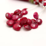 Load image into Gallery viewer, Ruby Faceted Heart Shape Beads, Red Ruby Corundum Heart Shape Carved Beads, 9-12 MM Hand Carved Heart Beads for Jewelry & Craft Making