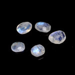 Load image into Gallery viewer, 100% natural fine quality rainbow moonstone freeform rose cut cabochons, blue flash cabs, rainbow moonstone rose cut cabs, 9x11 12x14mm