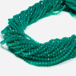 Load image into Gallery viewer, 13" inch strand 100% natural green onyx faceted rondelles, faceted green onyx beads, gems for jewelry, green faceted rondelle, 2 mm