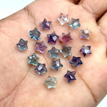 Load image into Gallery viewer, Mini AAA Multi Fluorite Star Shape Briolette's, Fluorite Faceted Hand Carved Star Shape Beads, Star Shape Loose Charm Jewelry Beads, 8 MM