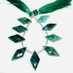 Load image into Gallery viewer, AAA Quality 100% Natural Emerald Fancy Beads Strand, 4 inch Strand, Fancy Shape Gemstone, Gemstone For Jewellery, 20X10 mm