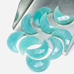 Load image into Gallery viewer, 2,3,4,5,Pcs Natural Amazonite faceted Hand Carved Moon Shape Briolettes, Carved Moon Shape Gemstone For Jewellery, facetedMoon Shape 17 mm