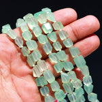 Load image into Gallery viewer, Aqua Chalcedony Nuggets Shape Beads, Aqua Blue Chalcedony Tumble Shape Gemstone Beads, 6X8-7-9MM, 8" Faceted Jewelry Making Loose Beads