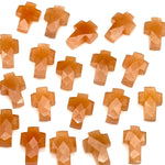 Load image into Gallery viewer, Natural Peach Moonstone Cross Shape Beads ~ Healing & Protection Gemstone Beads ~ Faceted Peach Moonstone Beads ~ 15 MM Cross Charm Beads