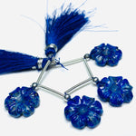 Load image into Gallery viewer, AAA Quality 4 Pcs strand 100% Natural Lapis Lazuli Fancy Shape Carved Gemstone, Fancy Shape Carving, Carved Gemstone For Jewellery 15mm