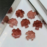 Load image into Gallery viewer, 2,3,4,5,6 pcs 100% Natural Pink stawberry tree Shape Carved Gemstone, Loose Gemstone, fancy Shape Gemstone jewelry, Carved Gemstone 12X12mm.