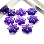 Load image into Gallery viewer, Natural Amethyst Flower Shape Carved Gemstone, Flower Shape Carving Loose Gemstone Beads, Fancy Shape Hand Carved Beads for Jewlery 15 MM