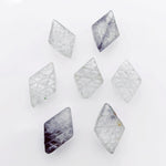 Load image into Gallery viewer, 2,3,4,5,6 Pcs Natural black rutile fancy Shape Carving, Hand Carved Gemstone, backside intersection Gemstone, Carved Gemstone, 16X10 mm