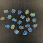 Load image into Gallery viewer, AAA Quality 100% Natural Flashy Blue Rainbow Moonstone Hexagon Shape, Loose Gemstone, rainbow moonstone Gemstone For Jewellery 10X7 mm