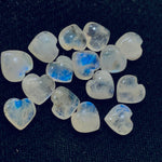 Load image into Gallery viewer, 5,6,7,8,9,10 pcs Natural Rainbow Moonstone smooth Heart Shape Gemstone, Loose Gemstone, Carved Gemstone, Gemstone For Jewellery10mm