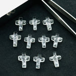 Load image into Gallery viewer, Natural Crystal Quartz Cross Shape Gemstone Beads, Faceted Cross Shape Charm Beads For Jewelry, Holy and Spiritual Cross Beads 15X10 MM