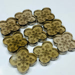 Load image into Gallery viewer, 1,2,3,4 Pcs Natural smokey quartz Hand Carved Flower Shape, Carved Flower Shape Gemstone For Jewellery, Flower Shape Gemstone, 14mm