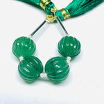 Load image into Gallery viewer, 1,2,3,4,5 pcs 100% Natural Green Strawberry Carved Melon Shape Beads Strand, Melon Shape Gemstone, Gemstone For Jewellery, 12 mm