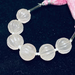 Load image into Gallery viewer, 1,2,3,4,5 pcs 100% Natural Rose Quartz Carved Melon Shape Beads Strand, Melon Shape Gemstone, Gemstone For Jewellery, 12 mm
