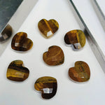 Load image into Gallery viewer, 2,5,7,8,9,10 Pcs Natural Tiger Eye Heart Shape Gemstone, Faceted Hand Carved Heart loose gemstone, Faceted Heart Shape Gemstone, 10mm