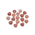 Load image into Gallery viewer, Smooth Pink Strawberry Quartz Heart Shape Beads, AAA Pink Quartz Heart Shape Briolette's, Hand Carved Gemstones, Jewelry Making Beads 8 MM