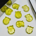 Load image into Gallery viewer, Natural Lemon Quartz Cat Face Carving, Faceted Kitty Shape Charms Beads, Lemon Quartz Handmade Carved Stone For Jewelry Making Beads 12x10