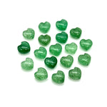 Load image into Gallery viewer, Smooth Green Strawberry Quartz Heart Shape Beads, AAA Green Quartz Heart Shape Briolette's, Hand Carved Gemstones, Jewelry Making Beads 8 MM