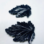 Load image into Gallery viewer, 1 piece Black Sunstone Carved Leaf Shape Gemstone,Black Sunstone Carved, Loose Gemstone, Natural Gemstone For Jewllery 41X33 mm