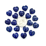 Load image into Gallery viewer, Natural Lapis Lazuli Heart Shape Briolettes, Blue Lapis Smooth Heart Shape Beads, Hand Carved Gemstone, Jewelry Making Loose Charms, 10 MM