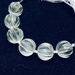 Load image into Gallery viewer, 100% Natural Crystal Quartz Carved Melon Shape Beads Strand, Melon Shape Gemstone, Gemstone For Jewellery, 12 mm