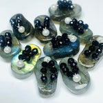 Load image into Gallery viewer, 1 Pair, 100% Natural Labradorite Slipper Shape Gemstone, Carved Gemstone, Loose Gemstone, Slipper Shape Gemstone, Carved Slippers, 18X11 mm