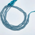 Load image into Gallery viewer, AAA Quality 100% Natural Aquamarine rondelle Shape Beads, 12.5 Inch Strand, Faceted Beads, Natural Gemstone For Jewellery, 2 mm (Approx)