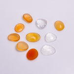 Load image into Gallery viewer, 2,10,20,25,50pcs A-one Quality Carnelian & Crystal freeform Rosecut,faceted rosecut, gemstone for jewelry, jewelry making rosecut 9X7 12X9mm