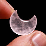 Load image into Gallery viewer, Rose Quartz Cresent Moon Shape Beads18 MM, Rose Quartz Half Moon Briolette's, Jewelry Making Hand Carved Smooth Gemstone Charms,