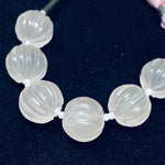 Load image into Gallery viewer, 1,2,3,4,5 pcs 100% Natural Rose Quartz Carved Melon Shape Beads Strand, Melon Shape Gemstone, Gemstone For Jewellery, 12 mm
